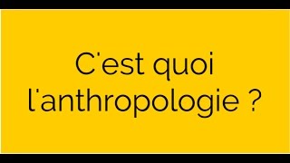 Cest quoi lanthropologie [upl. by Nnaarual574]