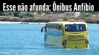 Ônibus Anfíbio flutua nas águas do Rio Tejo em Portugal [upl. by Geordie470]